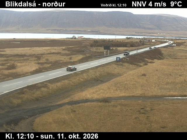 Road camera, road 1, looking north, Blikdalsa, Southwest