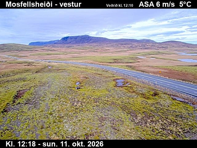 Road camera, road 36, looking west, Mosfellsheidi, Southwest