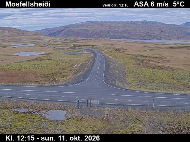 Road camera, road 36, road surface, Mosfellsheidi, Southwest