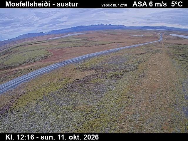 Road camera, road 36, looking east, Mosfellsheidi, Southwest