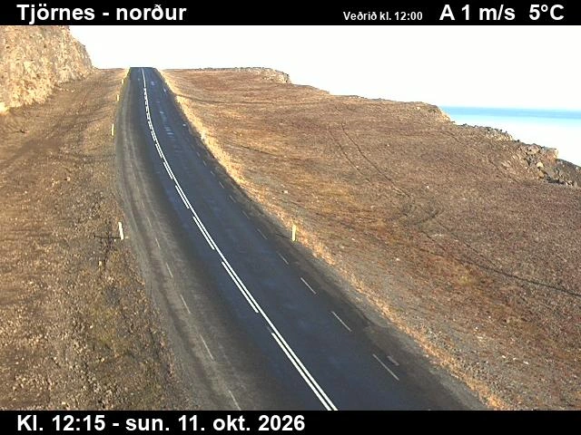 Road camera, road 85, looking north, Tjornes, Northeast