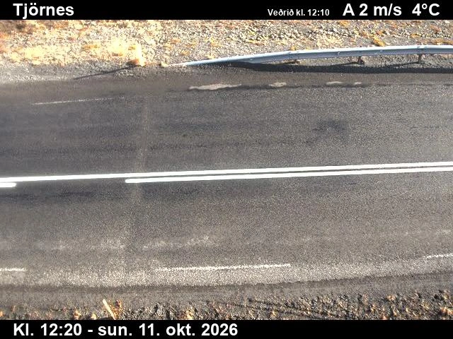 Road camera, road 85, road surface, Tjornes, Northeast