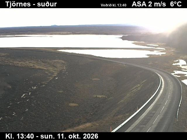 Road camera, road 85, looking south, Tjornes, Northeast