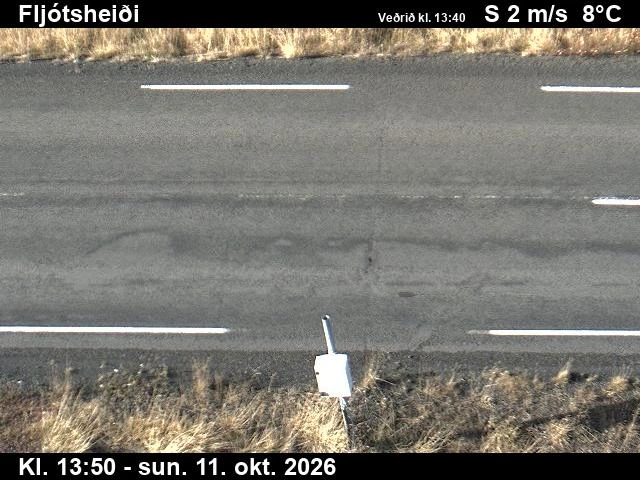Road camera, road 1, road surface, Fljotsheidi, Northeast