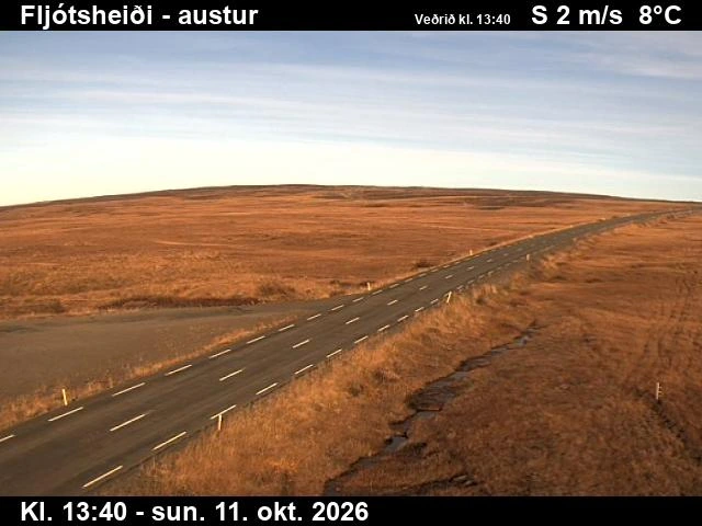 Road camera, road 1, looking east, Fljotsheidi, Northeast