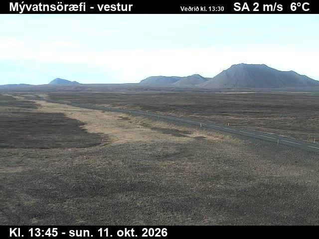 Road camera, road 1, looking west, Myvatnsoraefi, Northeast