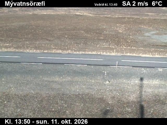 Road camera, road 1, road surface, Myvatnsoraefi, Northeast