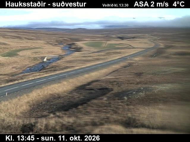 Road camera, road 85, looking south-west, Vopnafjardarleid, East
