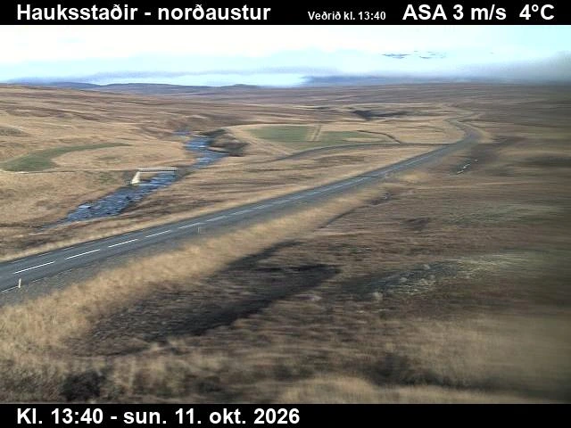 Road camera, road 85, looking north-east, Vopnafjardarleid, East