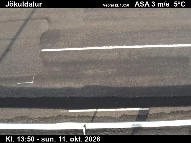 Road camera, road 1, road surface, Jokuldalur, East