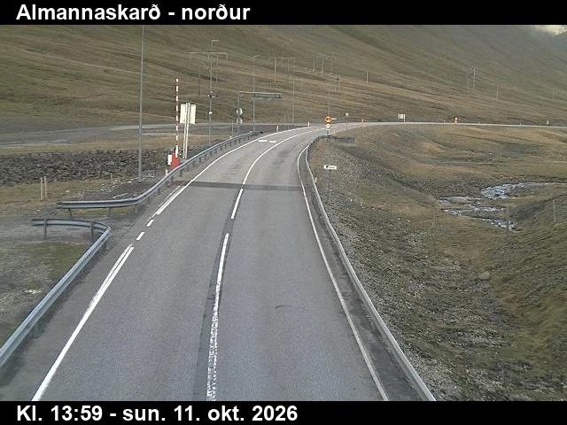 Road camera, road 1, looking north, Almannaskard (north), Southeast