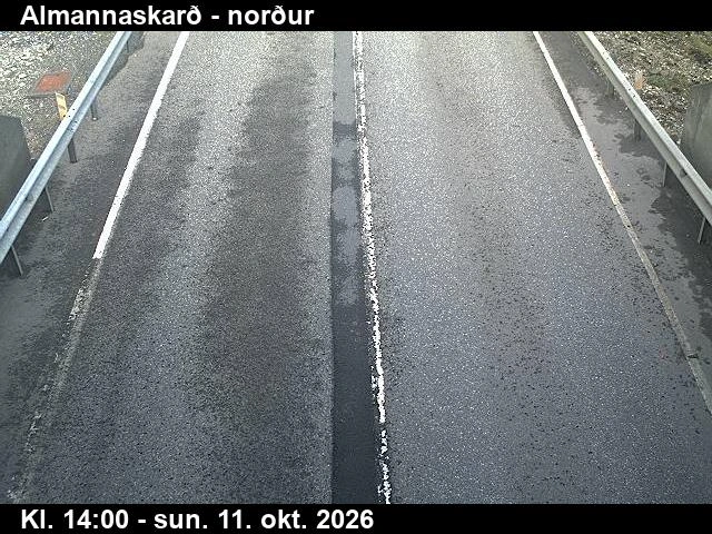 Road camera, road 1, road surface, looking north, Almannaskard (north), Southeast