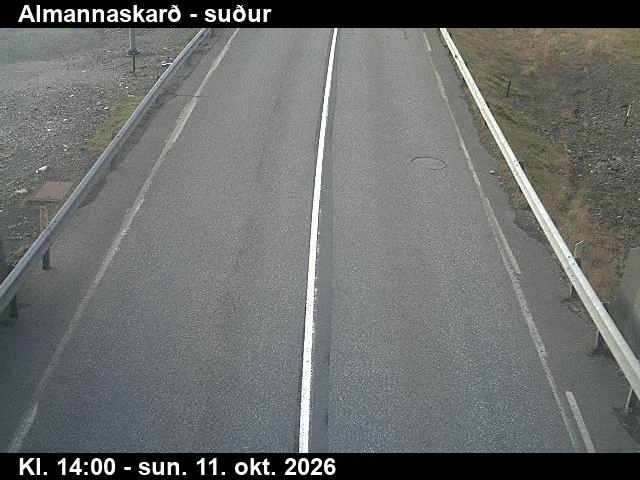 Road camera, road 1, road surface, looking south, Almannaskard (south), Southeast