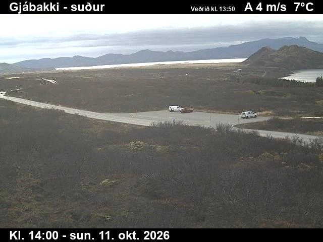 Road camera, road 36, looking south, Gjabakki, South