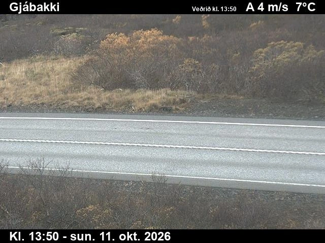 Road camera, road 36, road surface, Gjabakki, South