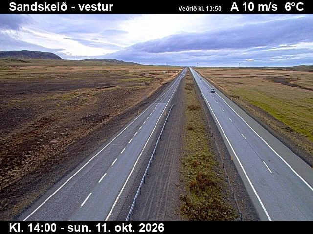 Road camera, road 1, looking west, Sandskeid, Southwest