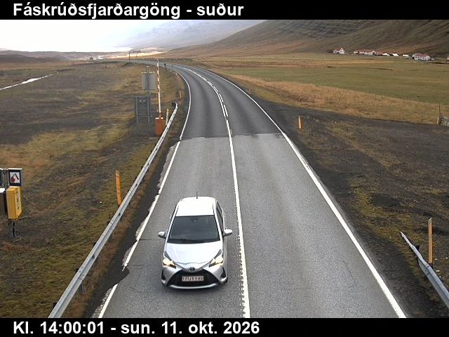 Road camera, road 1, looking south, Faskrudsfjordur Tunnel (south), East