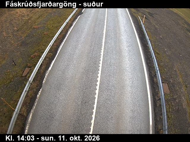 Road camera, road 1, road surface, looking south, Faskrudsfjordur Tunnel (south), East