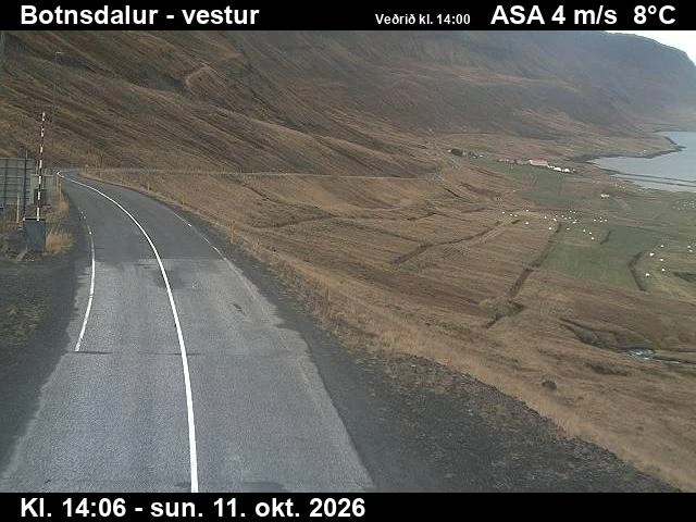 Road camera, road 65, looking west (1), Breidadalur-Botnsheidi Tunnel, Botnsdalur, Westfjords