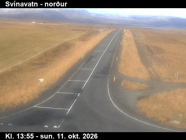 Road camera, road 35, looking north, Svinavatn, South