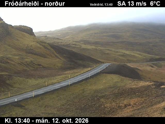 Road camera, road 54, looking north, Frodarheidi, West