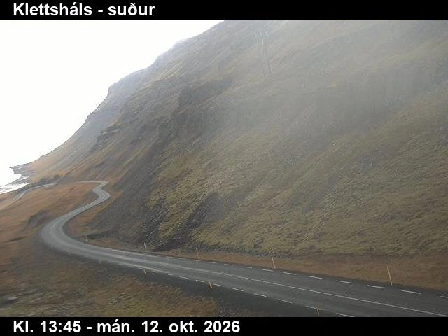 Road camera, road 60, looking south, Klettshals hill, Westfjords
