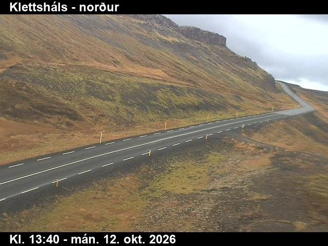 Road camera, road 60, looking north, Klettshals hill, Westfjords