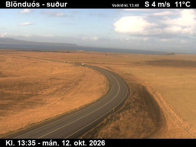 Road camera, road 1, looking south, Blonduos, North