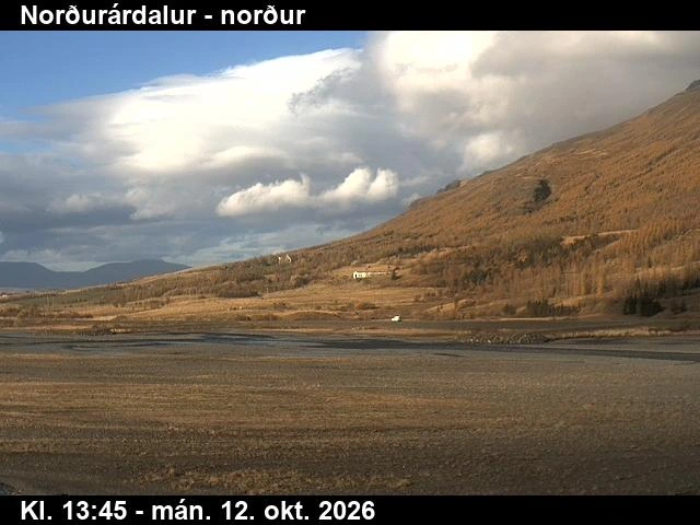 Road camera, road 1, looking north (1), Nordurardalur, Skagafjordur, North