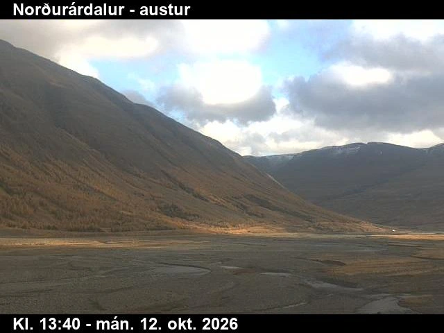 Road camera, road 1, looking north (2), Nordurardalur, Skagafjordur, North