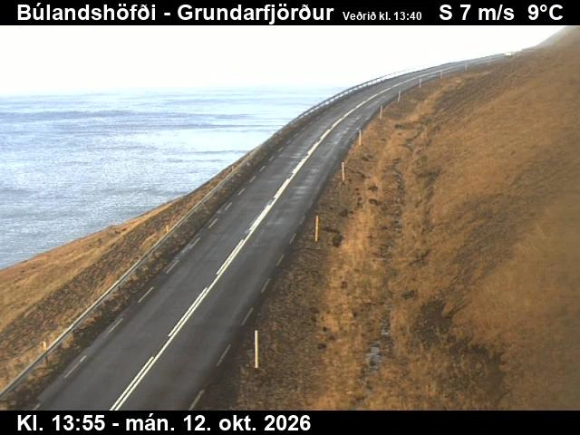 Road camera, road 54, towards Grundarfjordur, Bulandshofdi, West