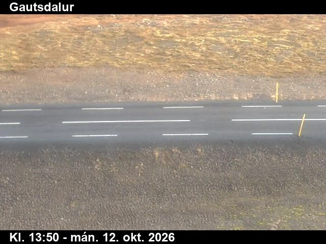 Road camera, road 61, road surface, Gautsdalur, Westfjords