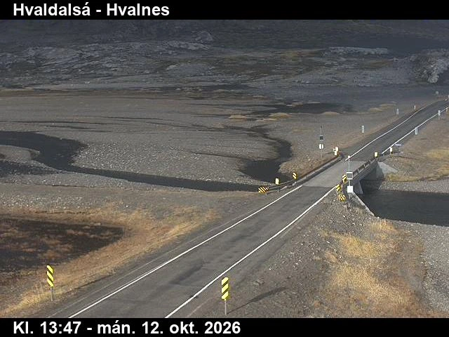 Road camera, road 1, towards Hvalnes, Hvaldalsa, East