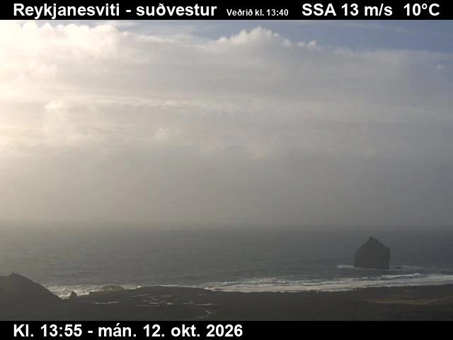Road camera, road 443, towards Eldey, Reykjanesviti lighthouse, Southwest