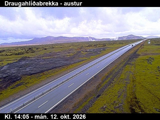 Road camera, road 1, Draugahlidabrekka, towards Hveragerdi, Litla Kaffistofan, Southwest