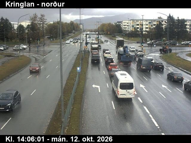 Road camera, road 49/40, looking north, Kringlan, Kringlumyrarbraut, Capital Region
