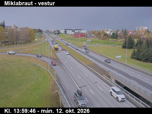 Дорожня камера, дорога 49/41, вид на захід, Ауртунсбрекка, Столичний регіон
