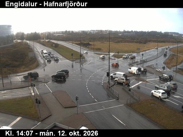 Road camera, road 40, towards Hafnarfjordur, Engidalur, Capital Region