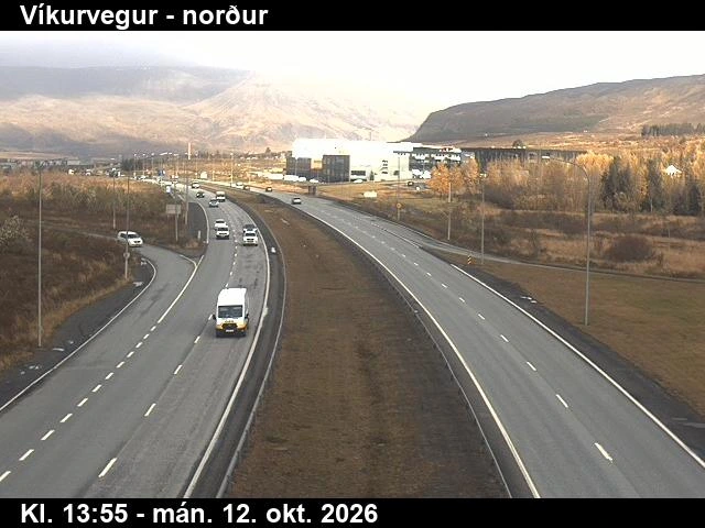 Road camera, road 1, looking north, Vikurvegur, Capital Region