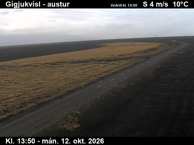 Road camera, road 1, looking east, Gigjukvisl, Southeast