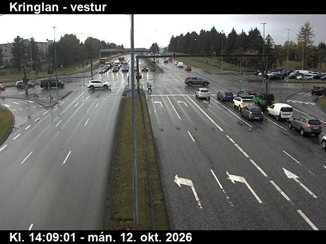 Road camera, road 49/40, looking west, Kringlan, Miklabraut, Capital Region
