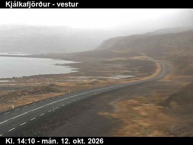 Road camera, road 60, looking west, Kjalkafjordur, Westfjords