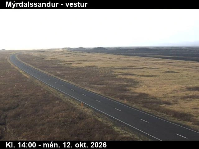 Road camera, road 1, looking west, Myrdalssandur, South