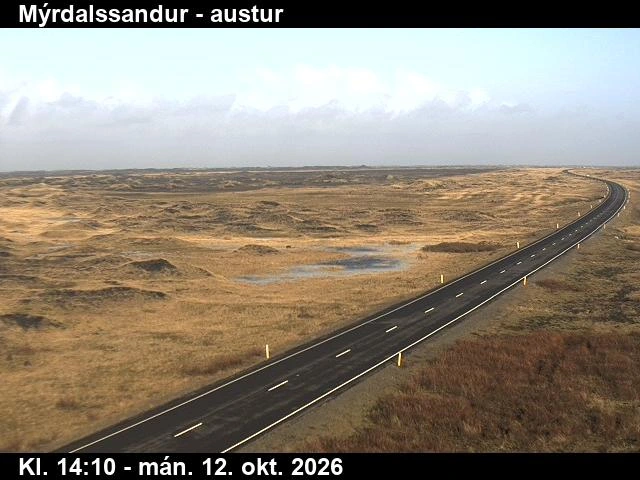 Road camera, road 1, looking east, Myrdalssandur, South