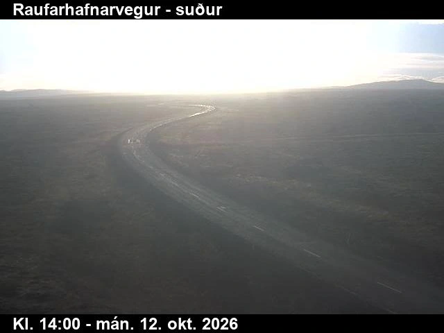 Road camera, road 874, looking south, Raufarhafnarvegur, Northeast