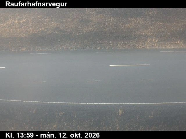 Road camera, road 874, road surface, Raufarhafnarvegur, Northeast