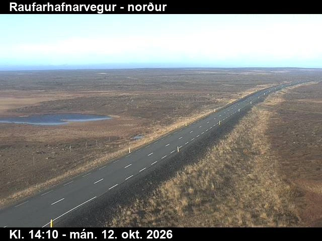 Road camera, road 874, looking north, Raufarhafnarvegur, Northeast