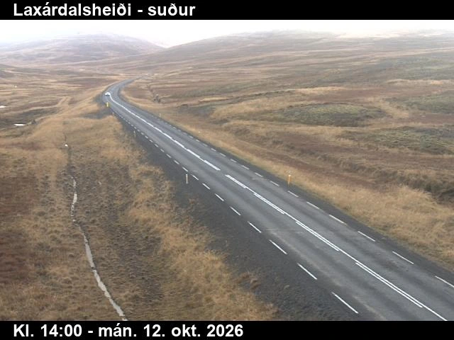 Road camera, road 744, looking south, Thverarfjall, Laxardalsheidi, North