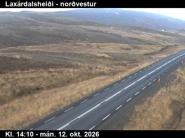 Road camera, road 744, looking north-west, Thverarfjall, Laxardalsheidi, North
