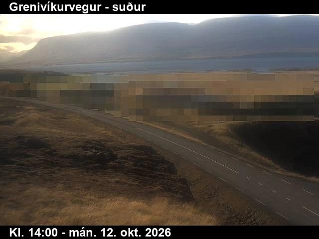 Road camera, road 83, looking south, Grenivikurvegur, North